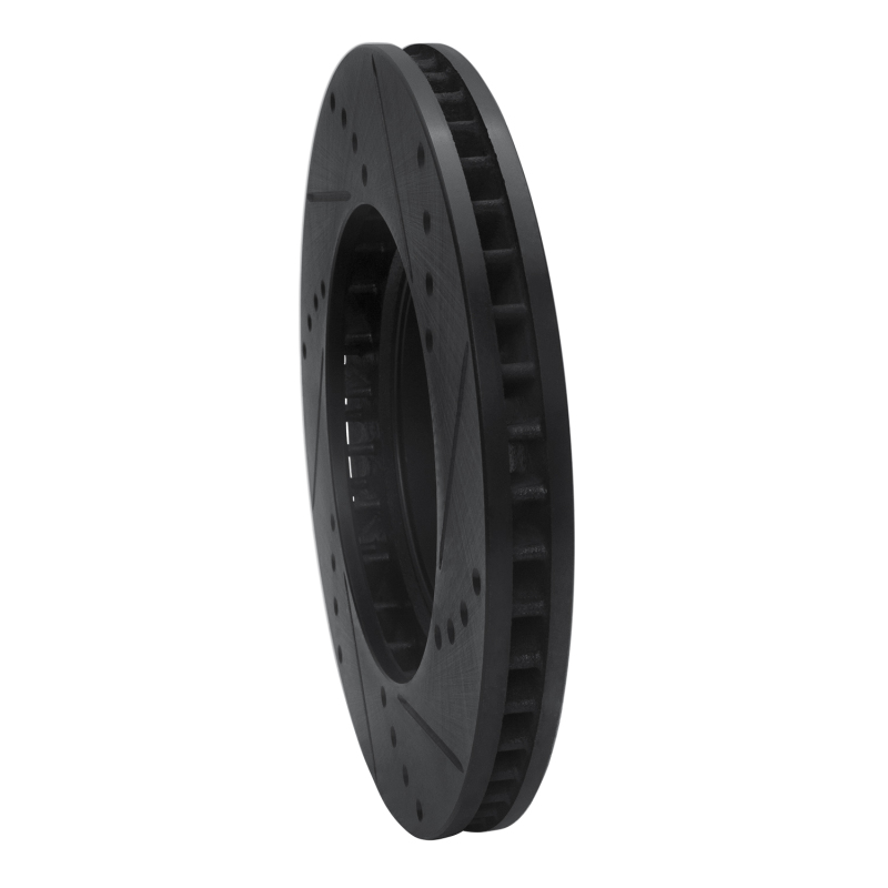 Lexus ES330 Brake Rotor (1) - Front Left - R1 Concepts - Drilled & Slotted - Black - `99-`07